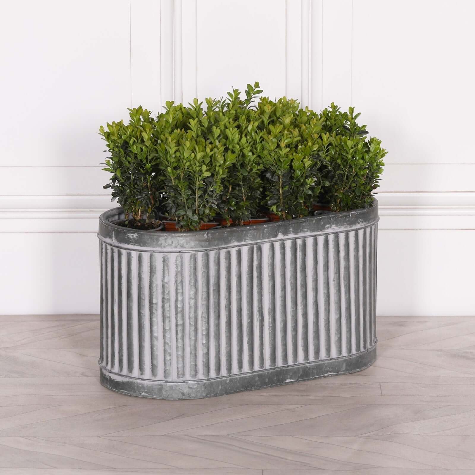 Ribbed Metal Planter - Small