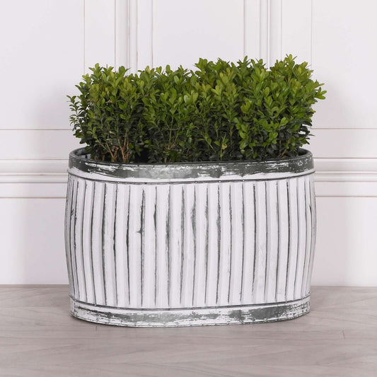 Oval Metal Planter Galvanised Steel - Medium Dolly Tub