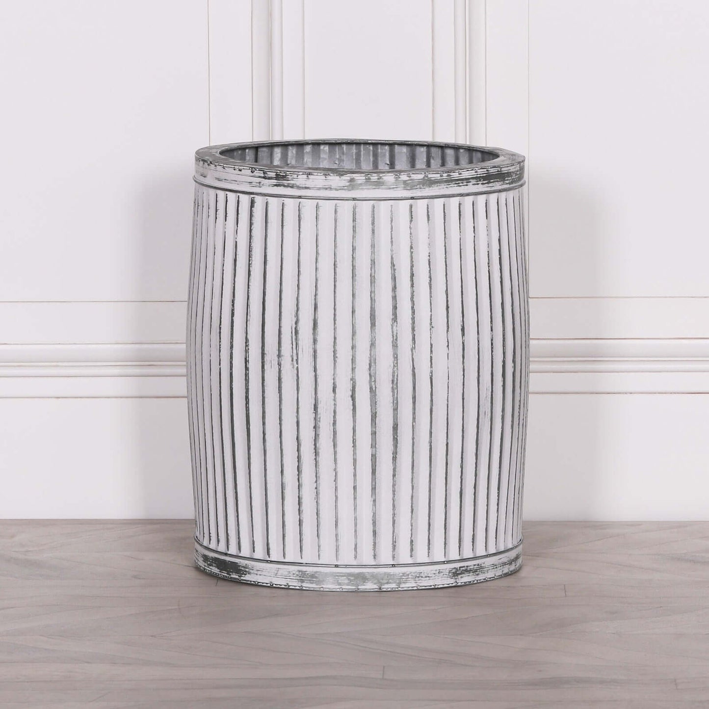 Round Dolly Tub Metal Planter Galvanised Steel -Medium