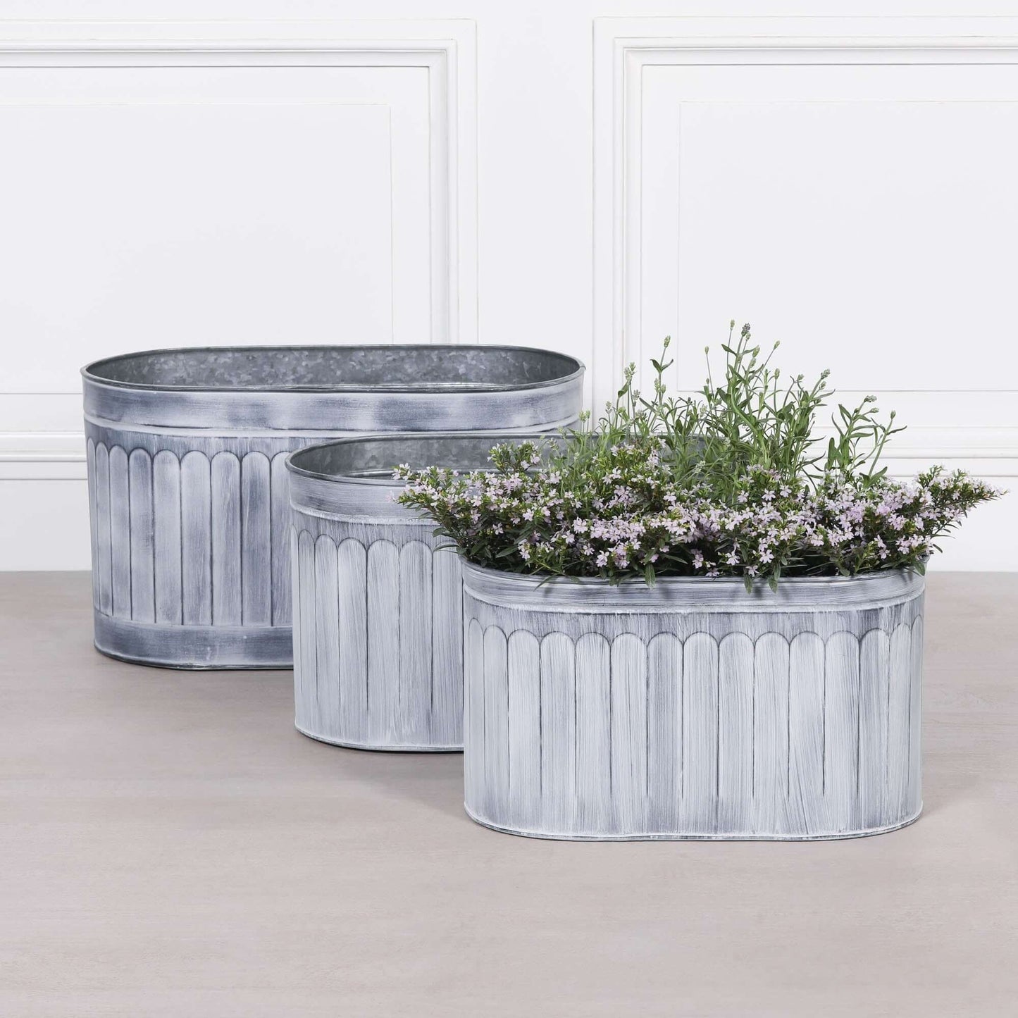 Arched Pattern Metal Planter - Large