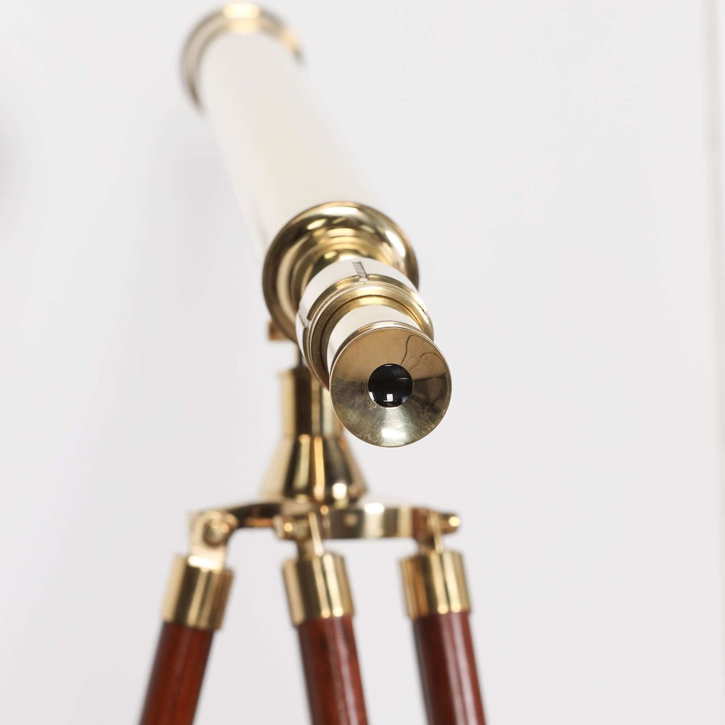 Brass Telescope on Wooden Stand