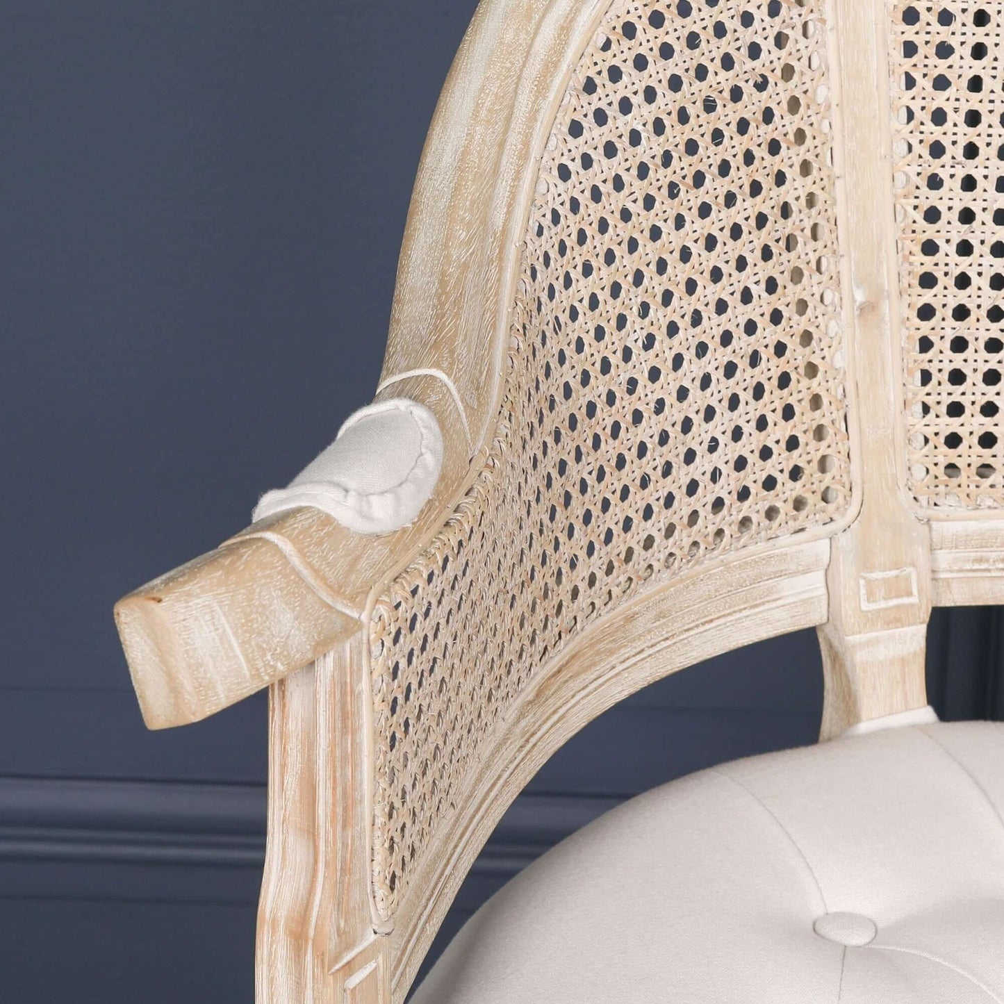Wooden Louis Upholstered Corner Chair