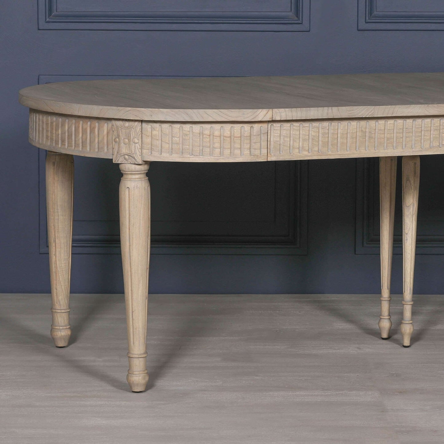 Extendable Wooden Dining Table in White Cedar with Rustic Finish 100cm
