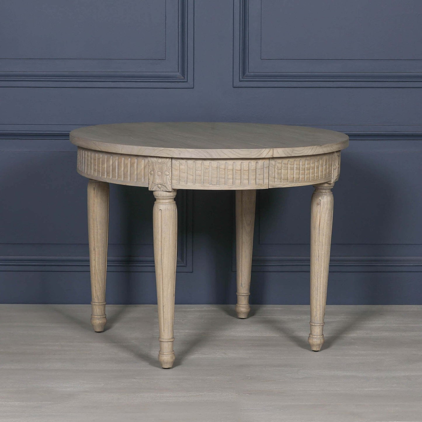 Extendable Wooden Dining Table in White Cedar with Rustic Finish 100cm