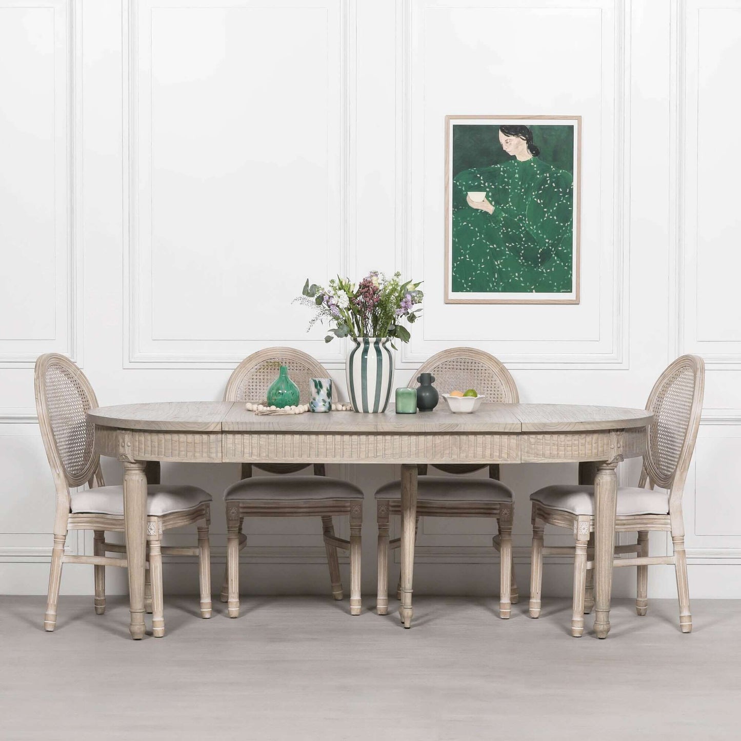 Extendable Wooden Dining Table in White Cedar with Rustic Finish 100cm