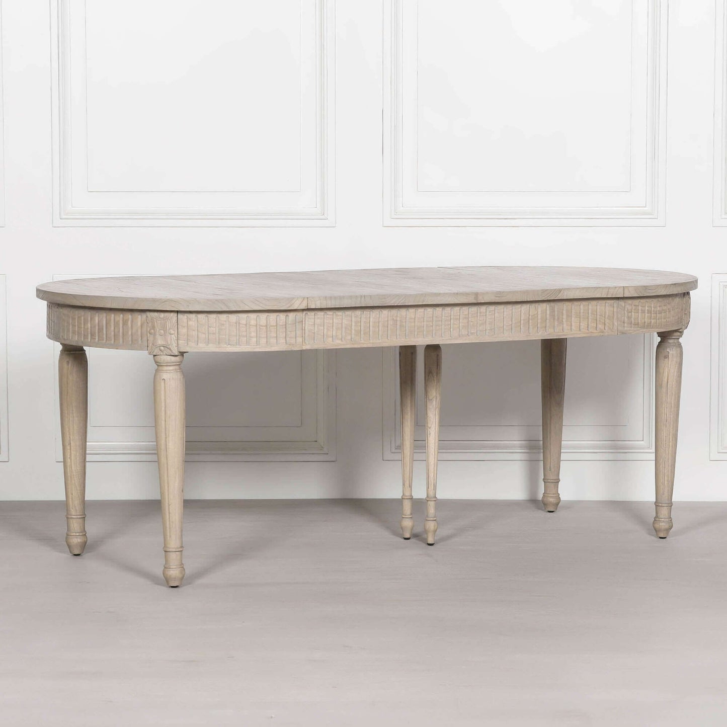 Extendable Wooden Dining Table in White Cedar with Rustic Finish 100cm