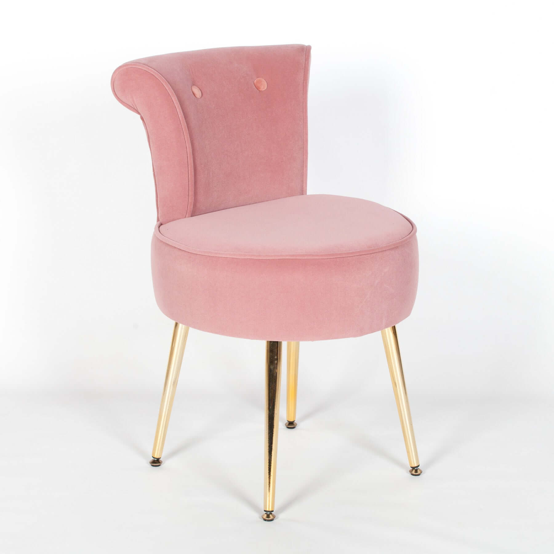 Pink Stool / Bedroom Chair with Gold Legs