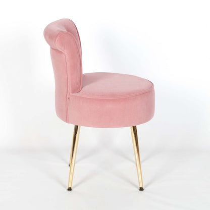 Pink Stool / Bedroom Chair with Gold Legs