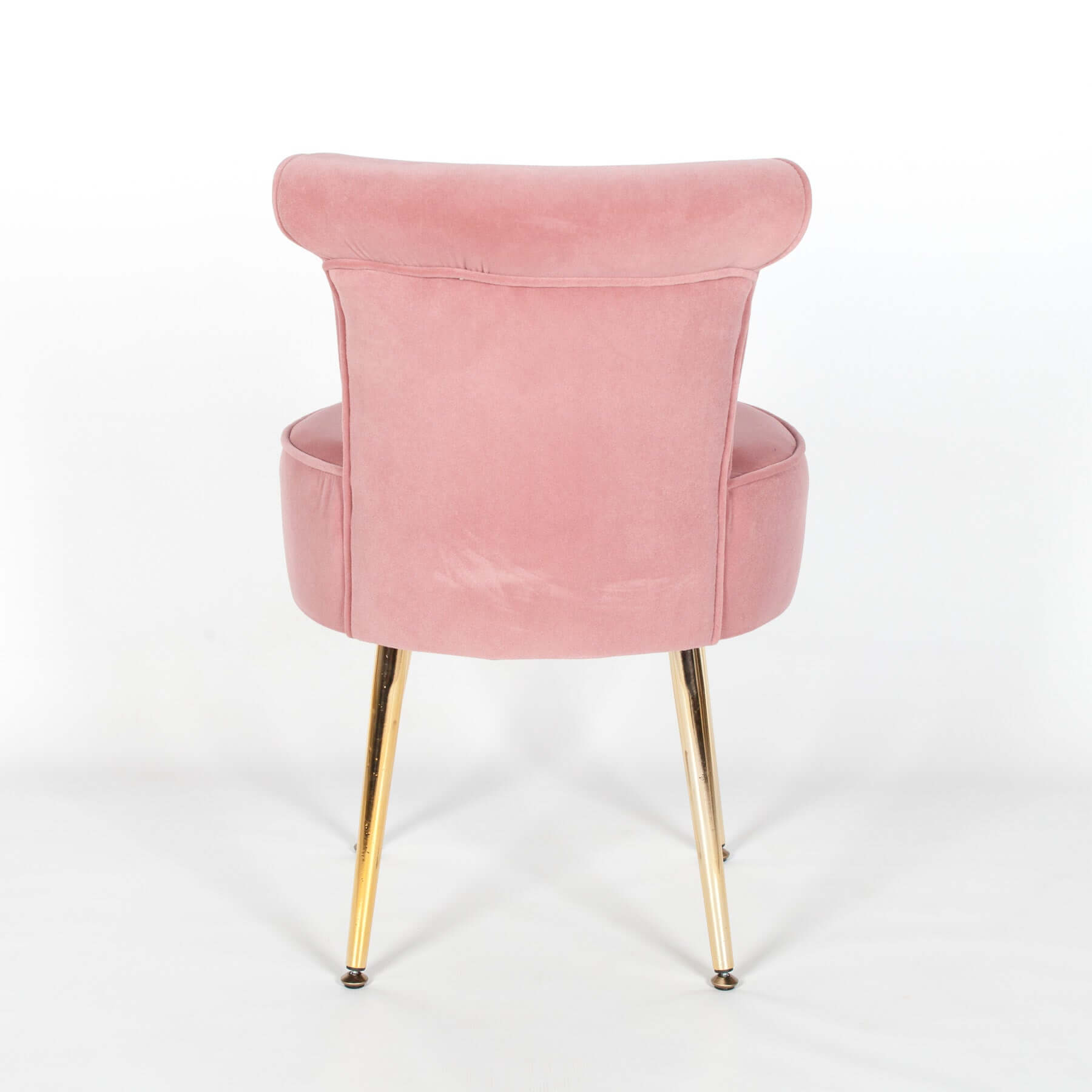 Velvet Pink Dressing Room Chair with Gold Legs