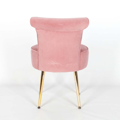 Pink Stool / Bedroom Chair with Gold Legs