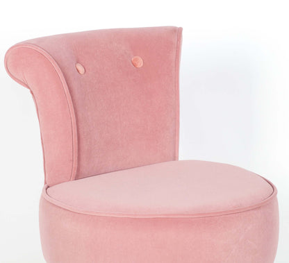 Pink Stool / Bedroom Chair with Gold Legs