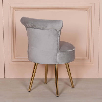 Grey Stool / Bedroom Chair with Gold Legs
