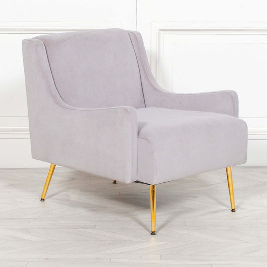 Grey Velvet Sofa Chair