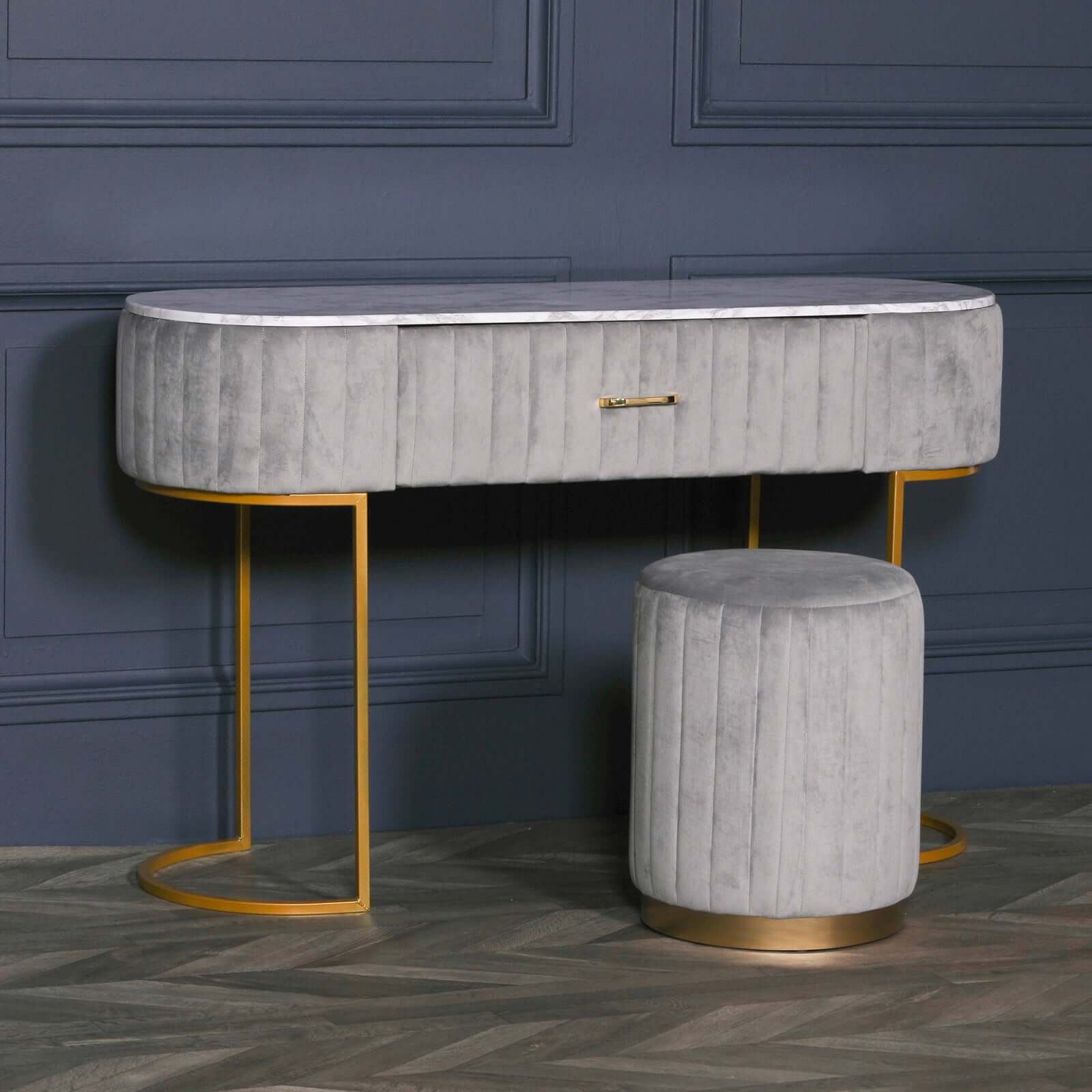 Grey Upholstered Dressing Table