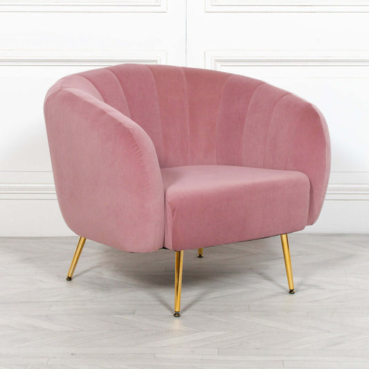 Pink Velvet Armchair