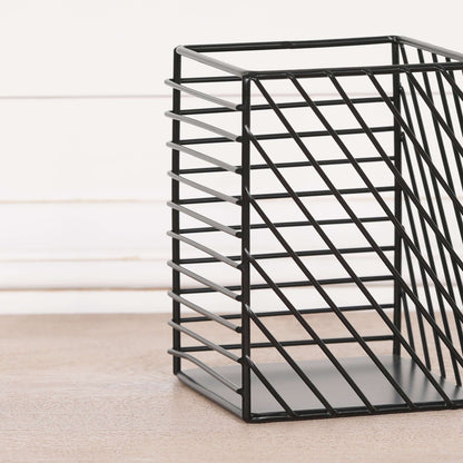 Black Painted Square Metal Storage Basket
