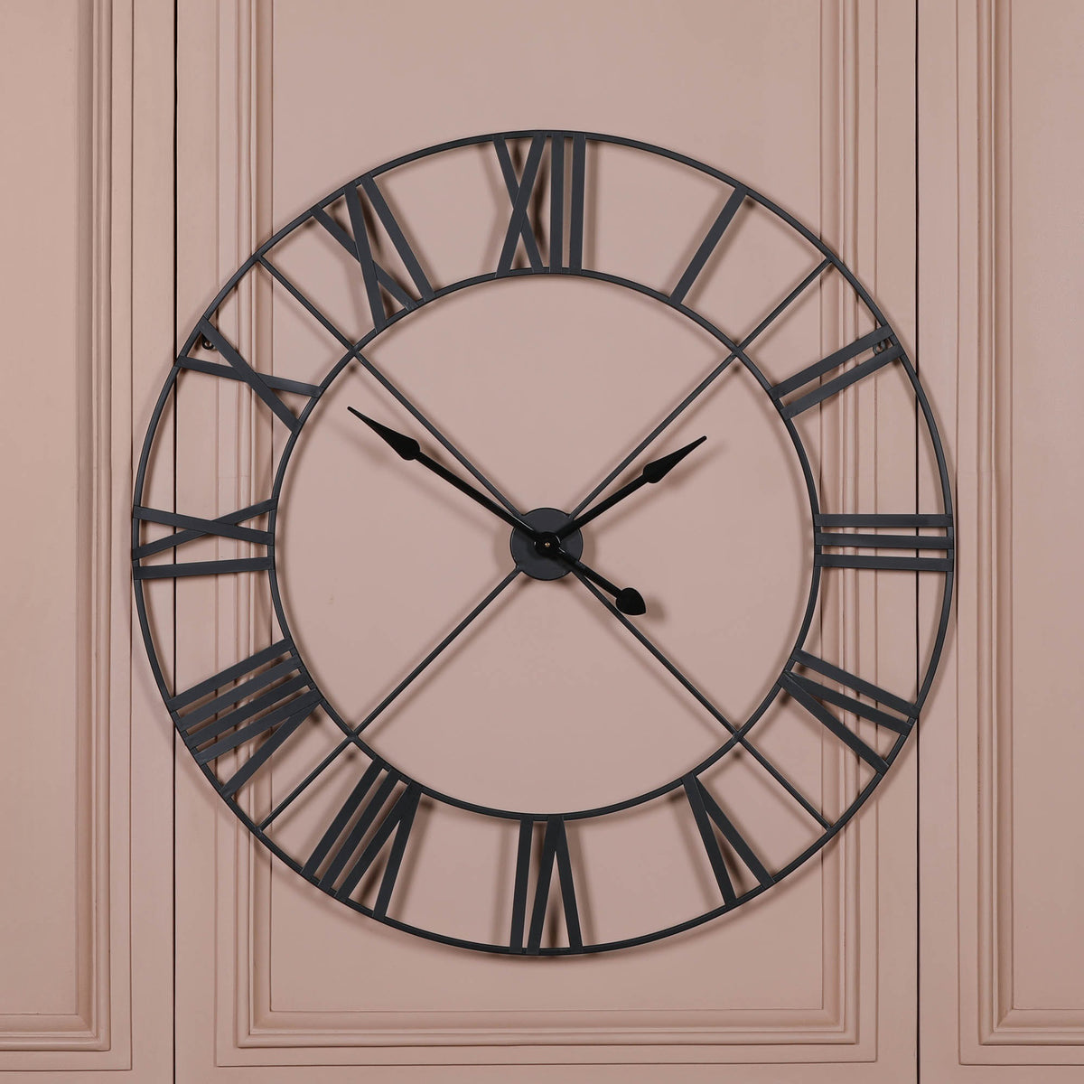 Extra Large 110cm Black Metal Wall Clock
