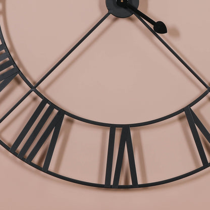Extra Large 110cm Black Metal Wall Clock