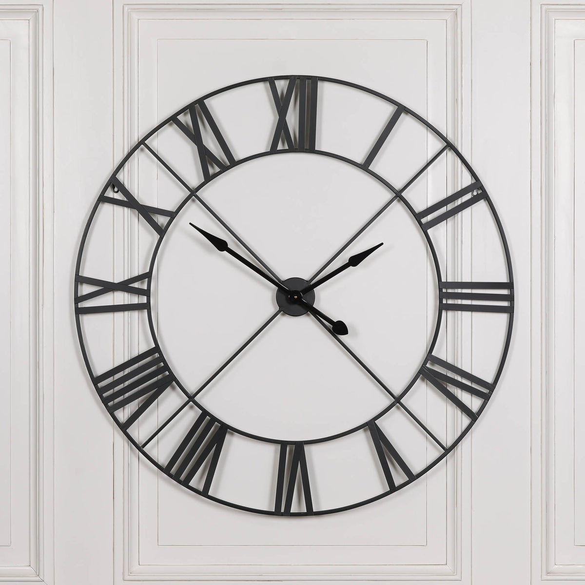 Extra Large 110cm Black Metal Wall Clock