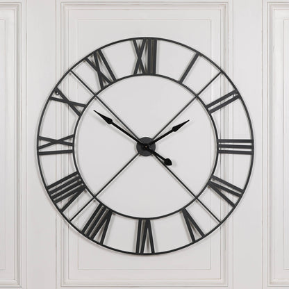Extra Large 110cm Black Metal Wall Clock