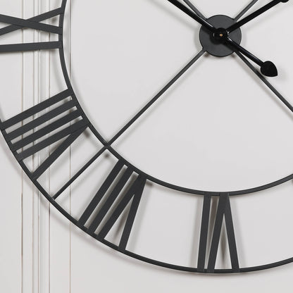 Extra Large 110cm Black Metal Wall Clock