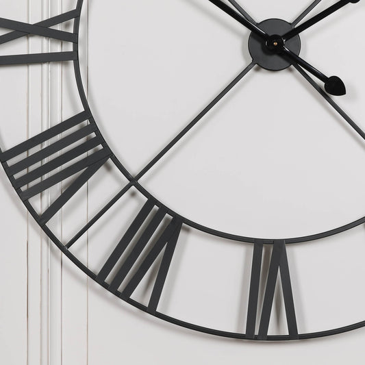 Extra Large 110cm Black Metal Wall Clock