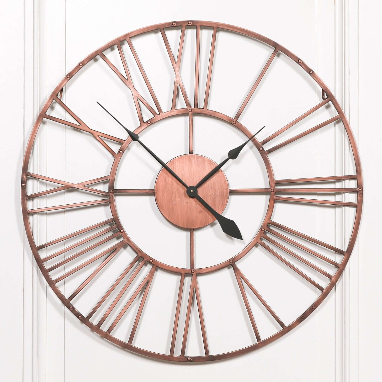 Vintage Copper Effect 92cm Wall Clock