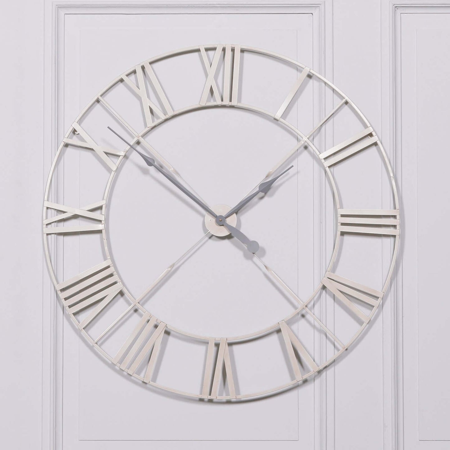 Vintage Cream Distressed 110cm Twist Frame Wall Clock