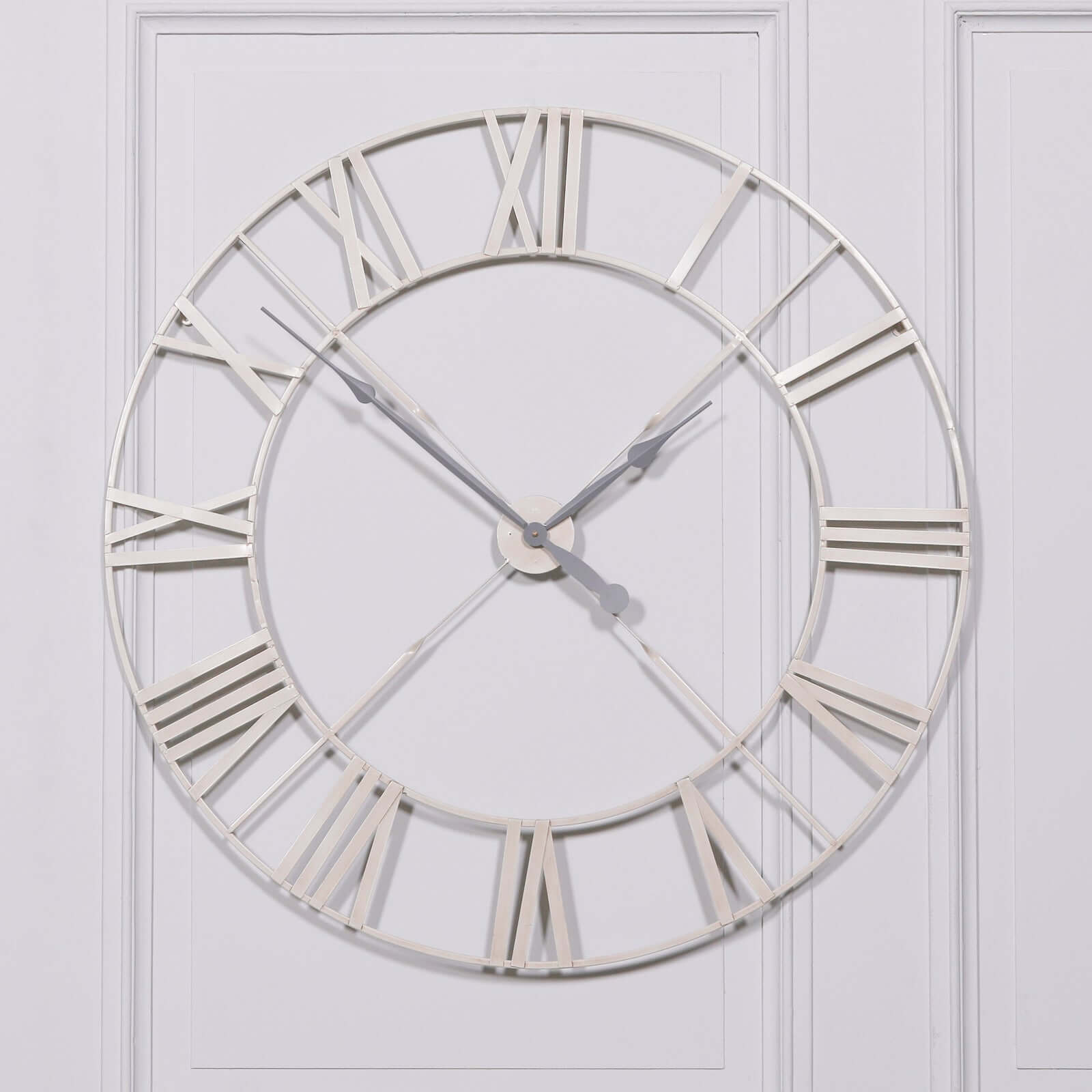 Vintage Cream Distressed 110cm Twist Frame Wall Clock