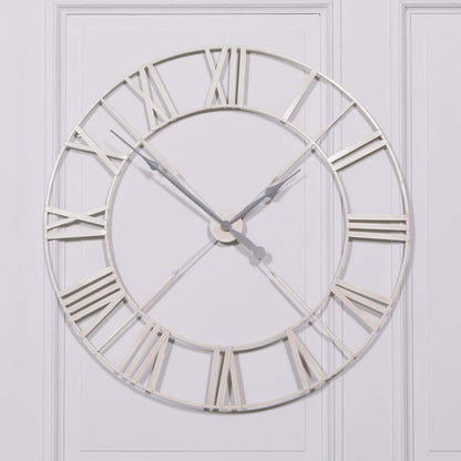 Vintage Cream Distressed 110cm Twist Frame Wall Clock