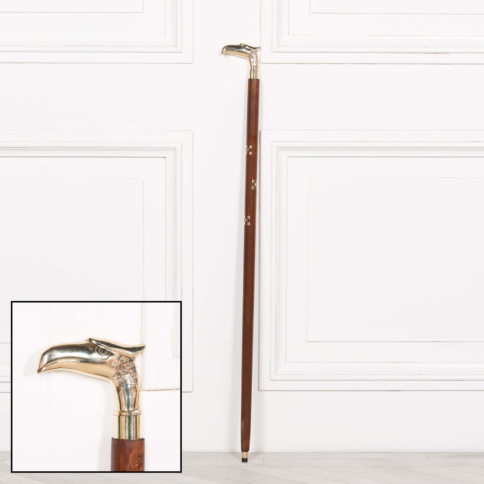 Eagle Brass Wooden Walking Stick