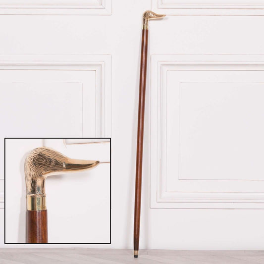 Duck Brass Wooden Walking Stick