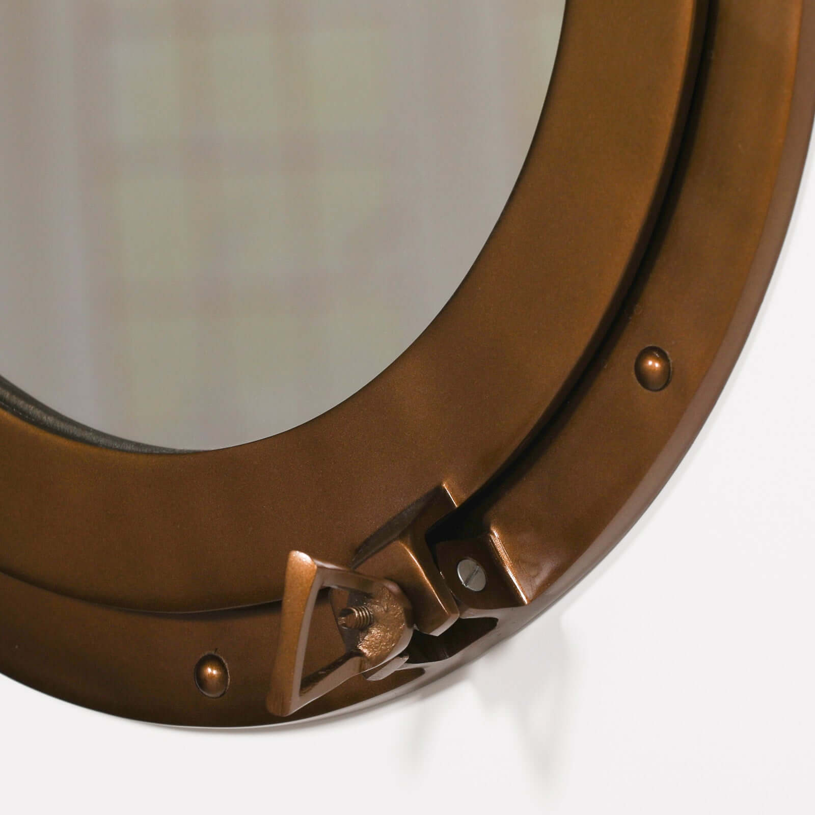 Medium Antiqued Brass Style Port Hole Mirror