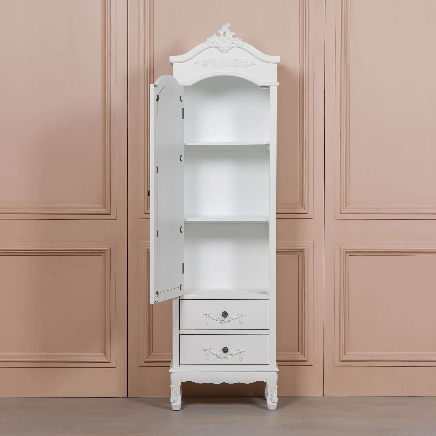 French White Armoire with Drawers