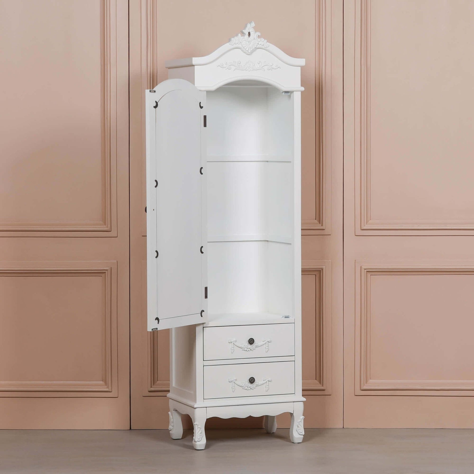 French White Armoire with Drawers