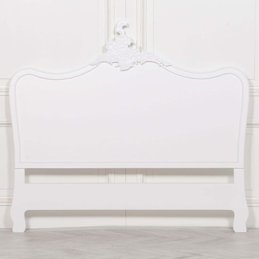 French White 4ft6 Double Size Headboard