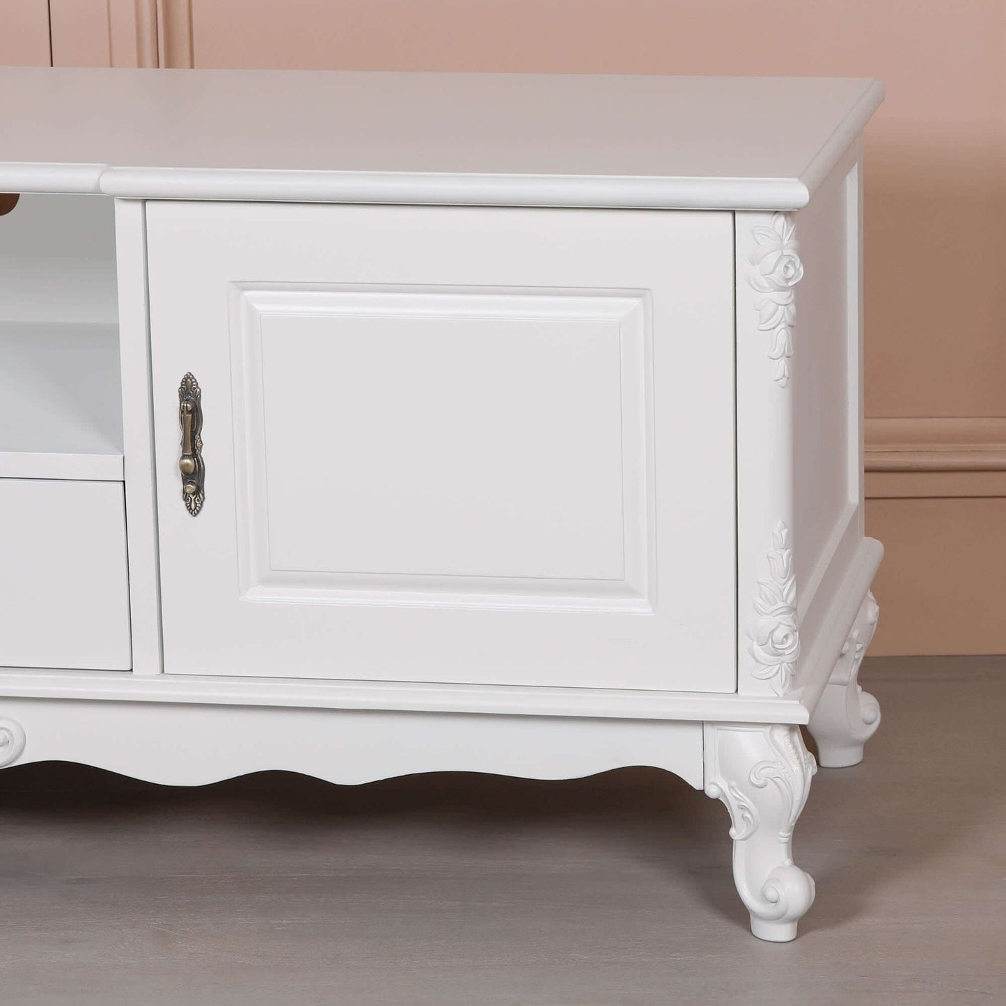 French White Large Cabinet TV Unit