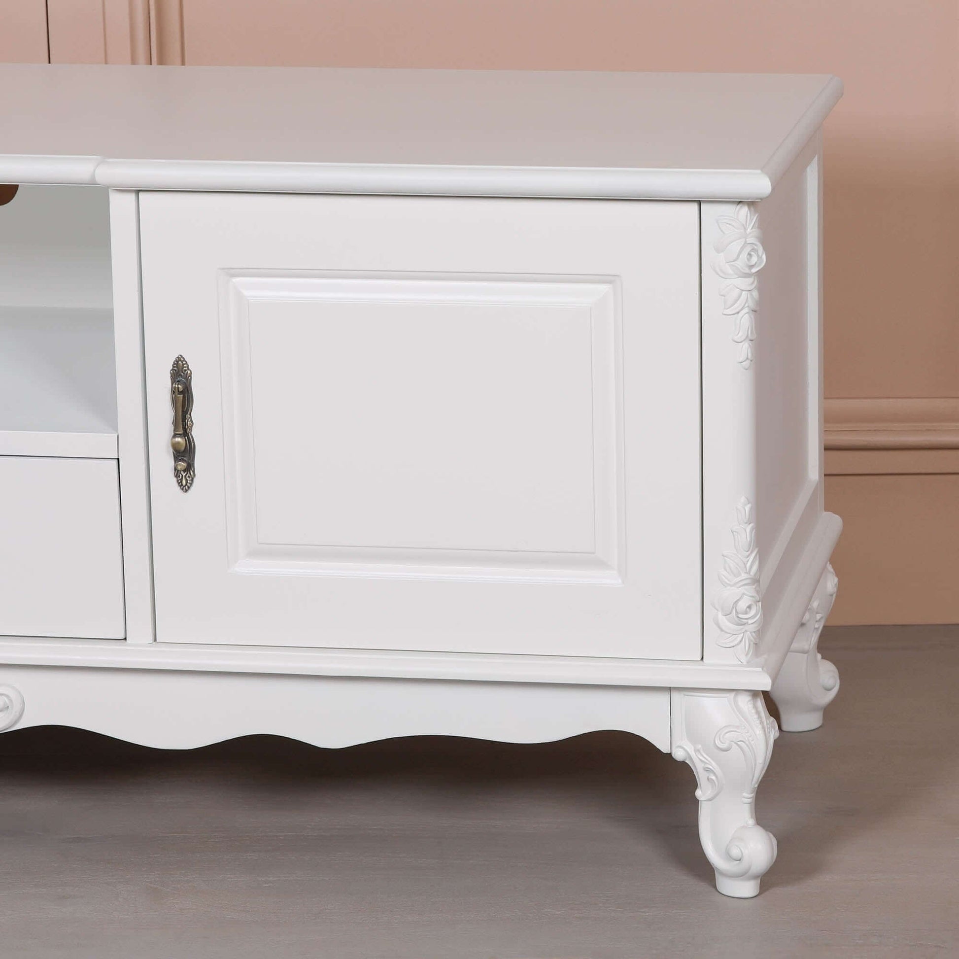 French White Large Cabinet TV Unit