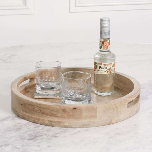 Round 40cm Wooden Tray