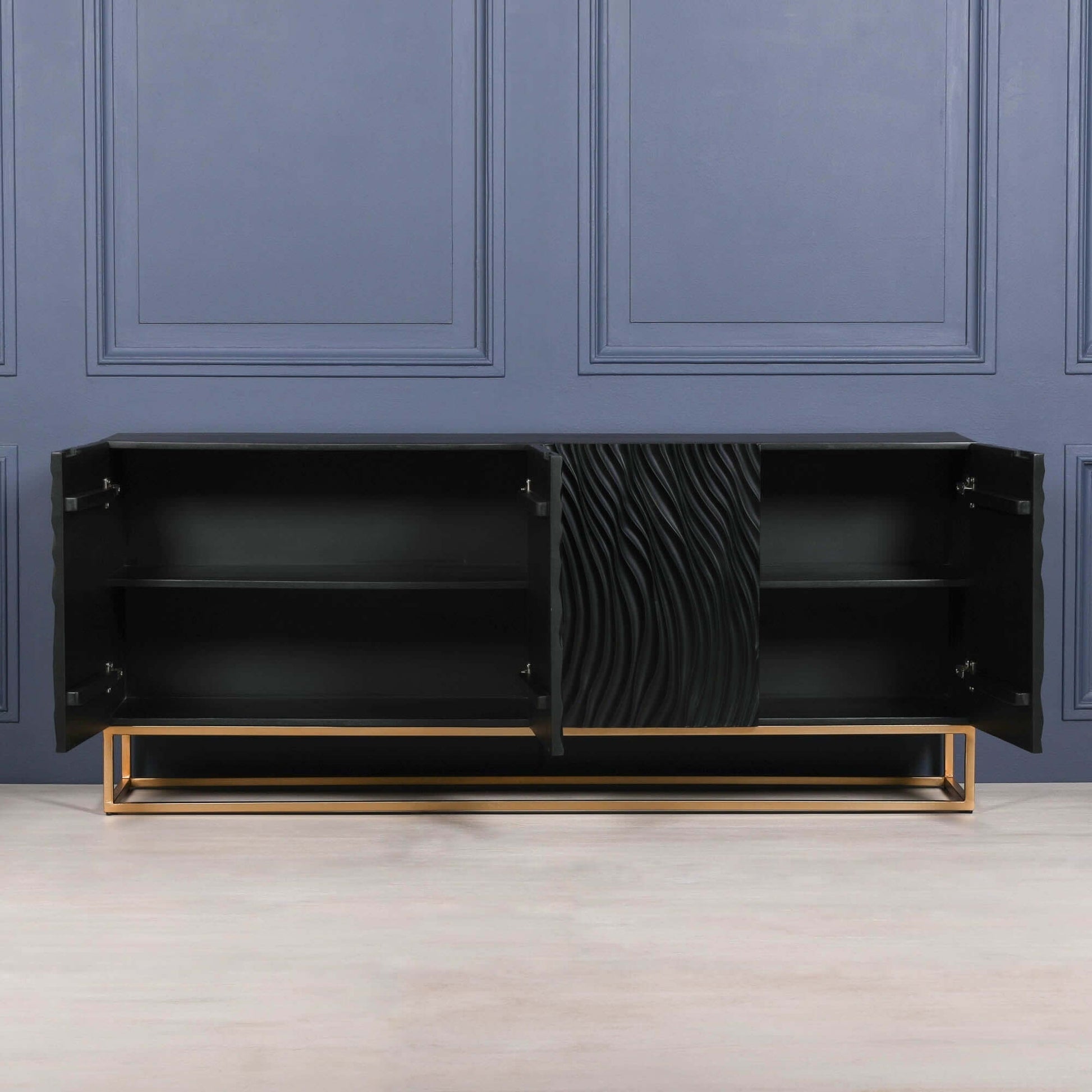 Ripples Black Painted Sideboard