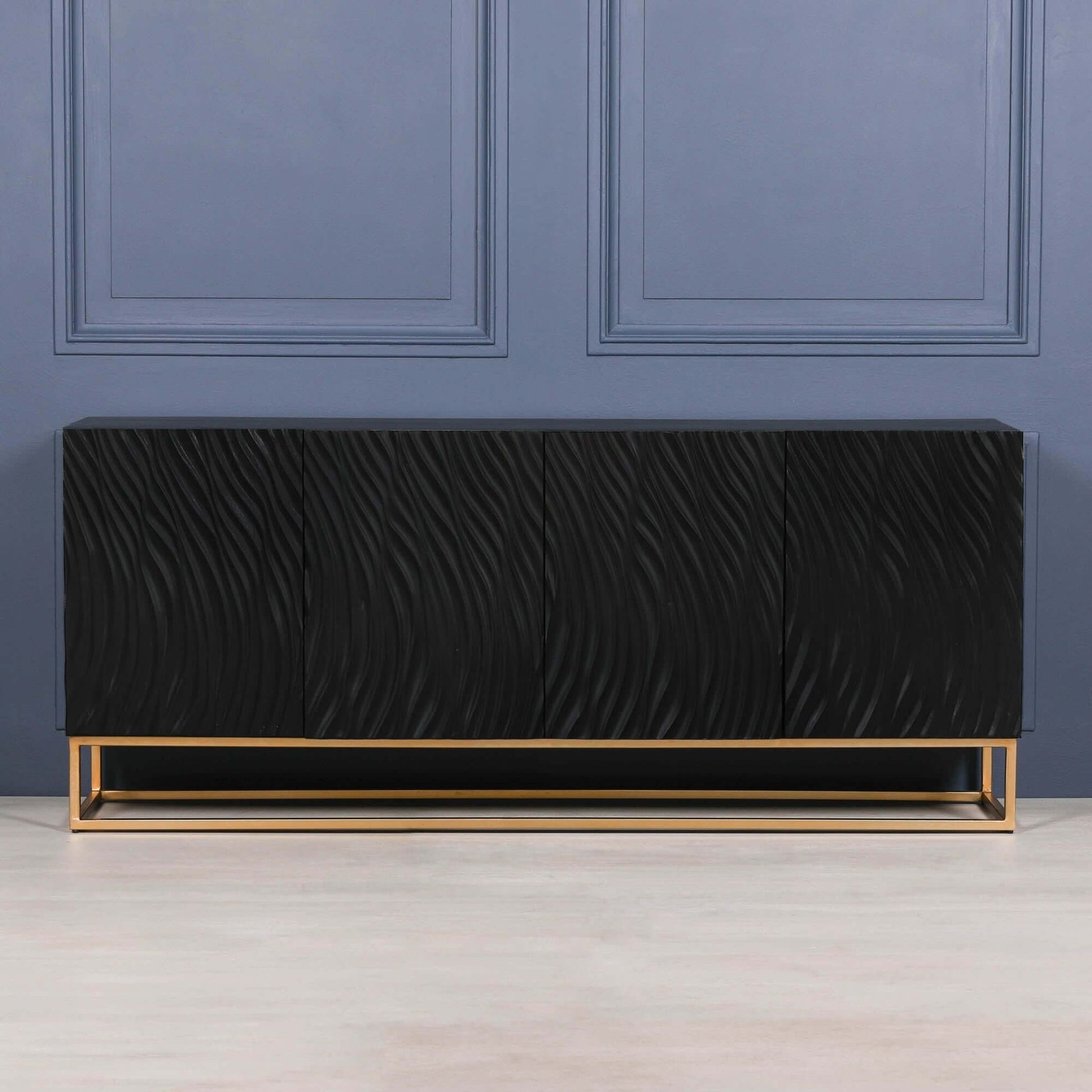 Ripples Black Painted Sideboard