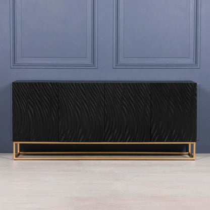 Ripples Black Painted Sideboard