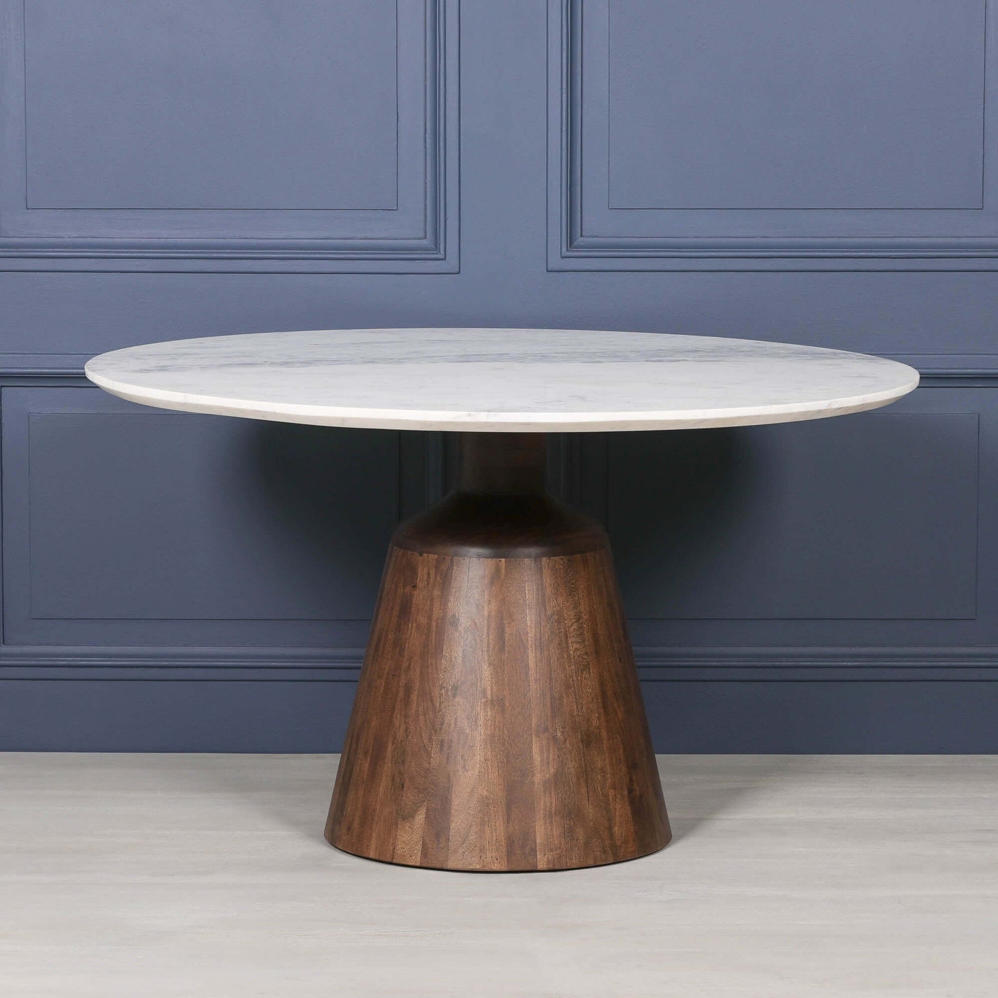 Wooden Acacia Natural Marble Top Dining Table
