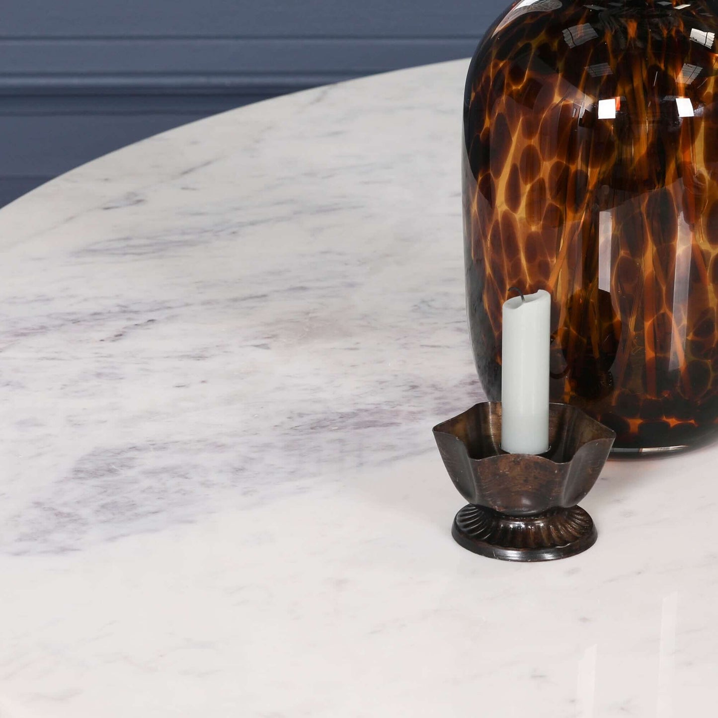 Wooden Acacia Natural Marble Top Dining Table