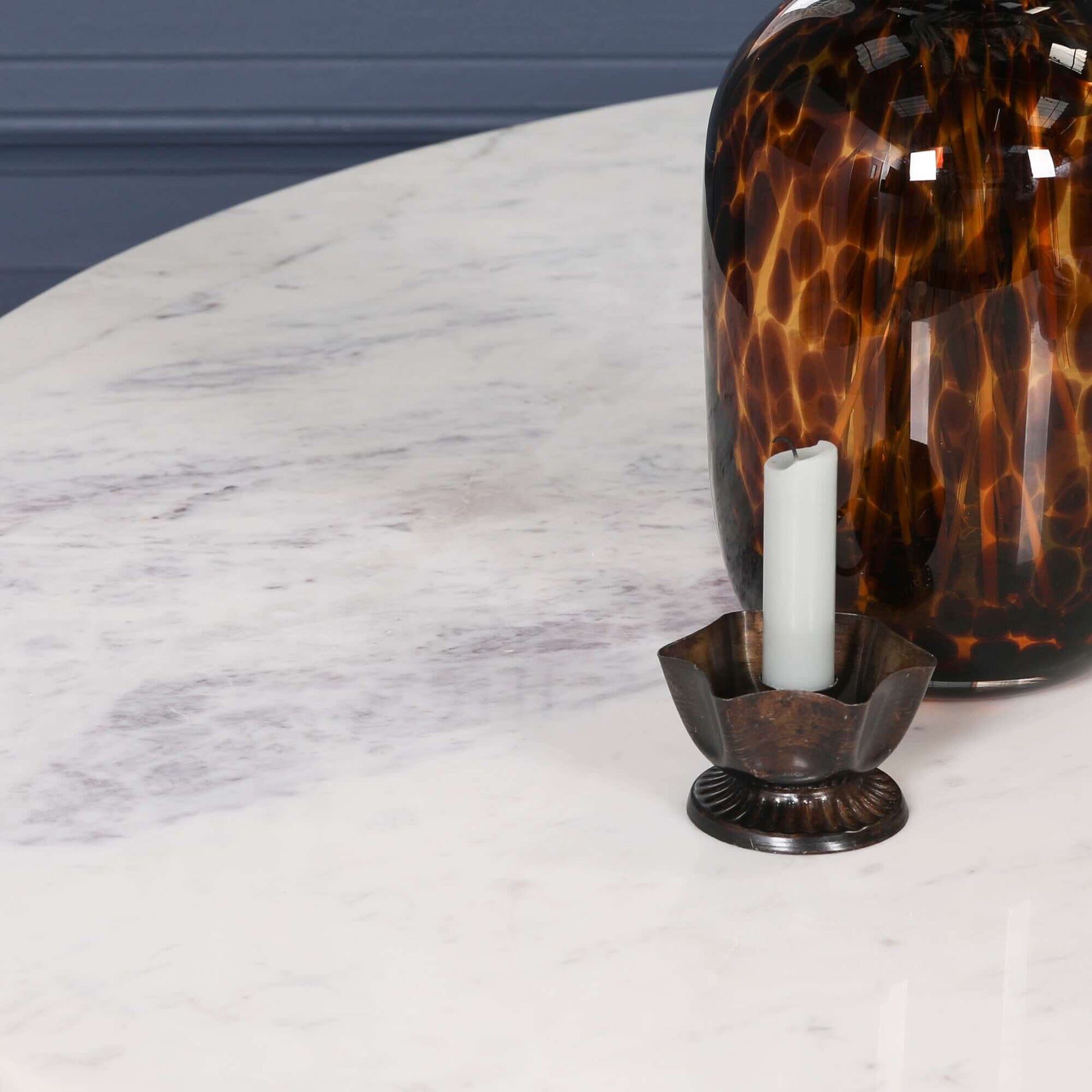 Wooden Acacia Natural Marble Top Dining Table