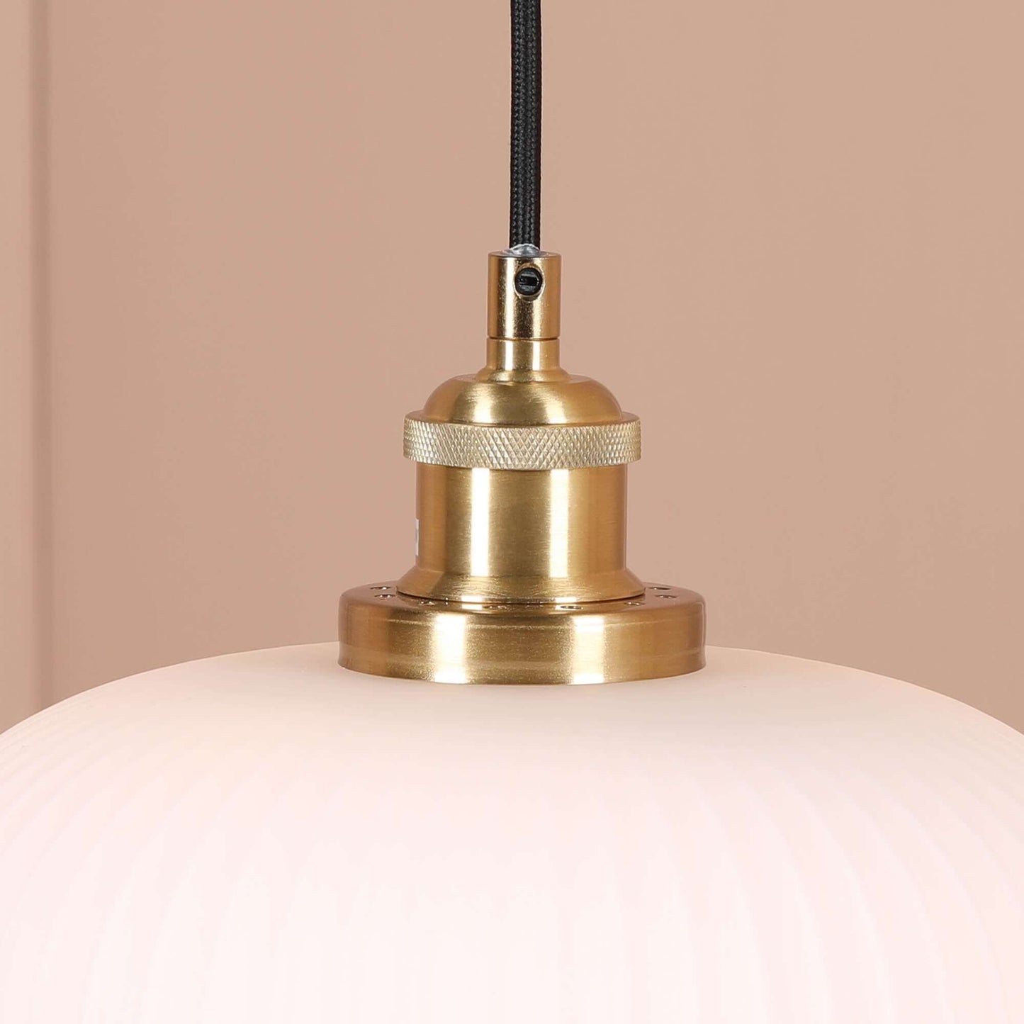 Brushed Brass Fluted Frosted Glass Pendant Ceiling Light