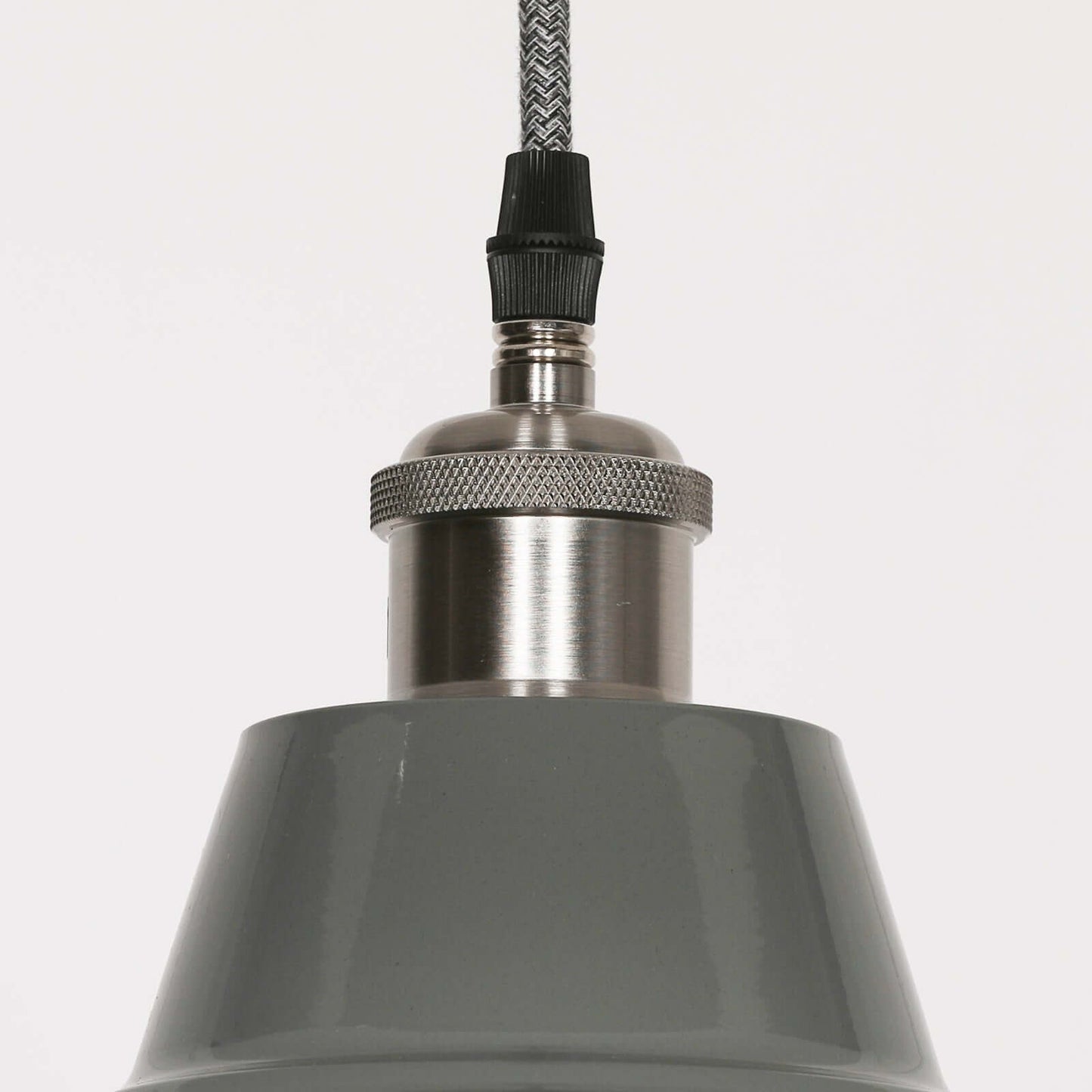 Factory Style Grey Enamel Painted 36cm Pendant Light