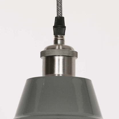 Factory Style Grey Enamel Painted 36cm Pendant Light