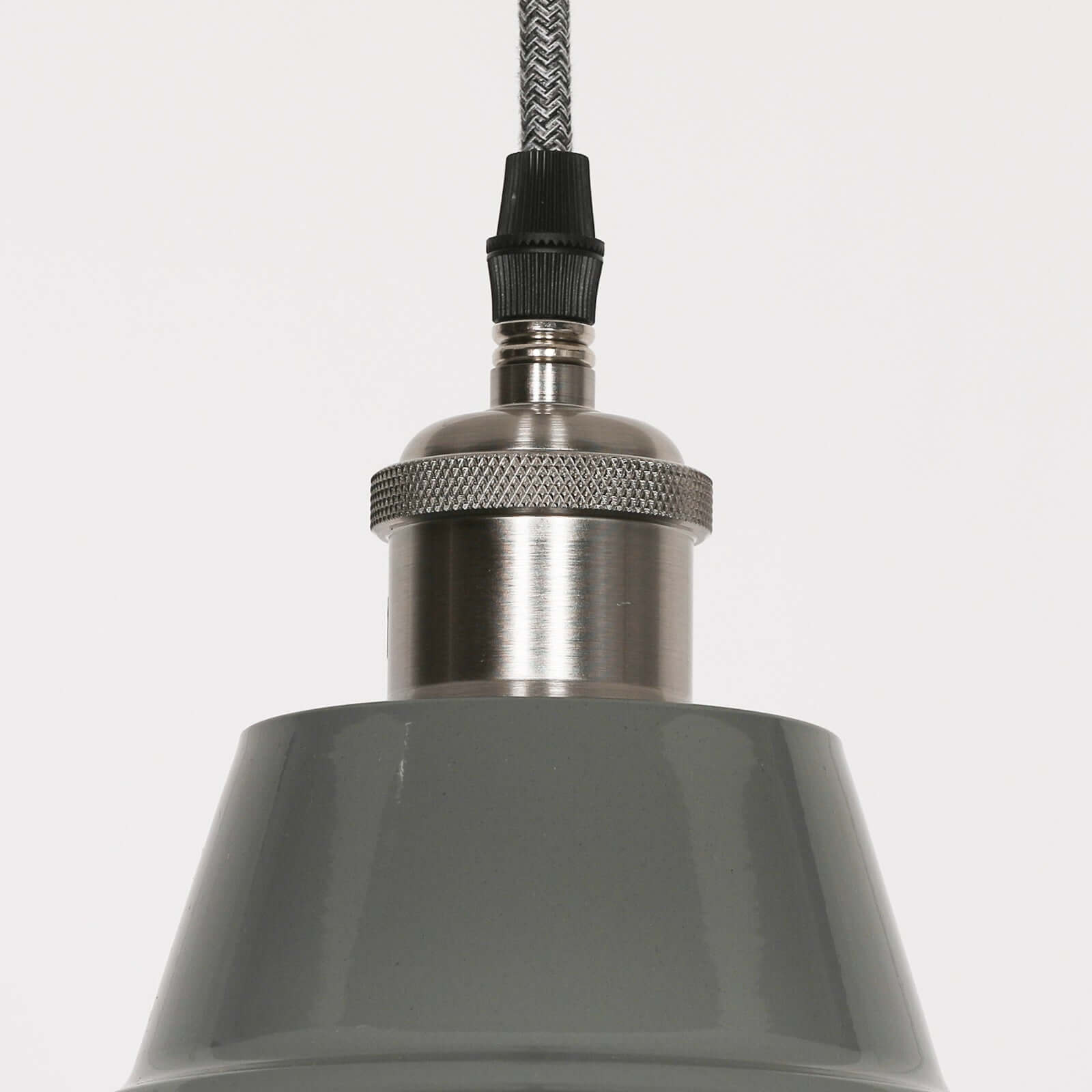 Factory Style Grey Enamel Painted 46cm Pendant Light