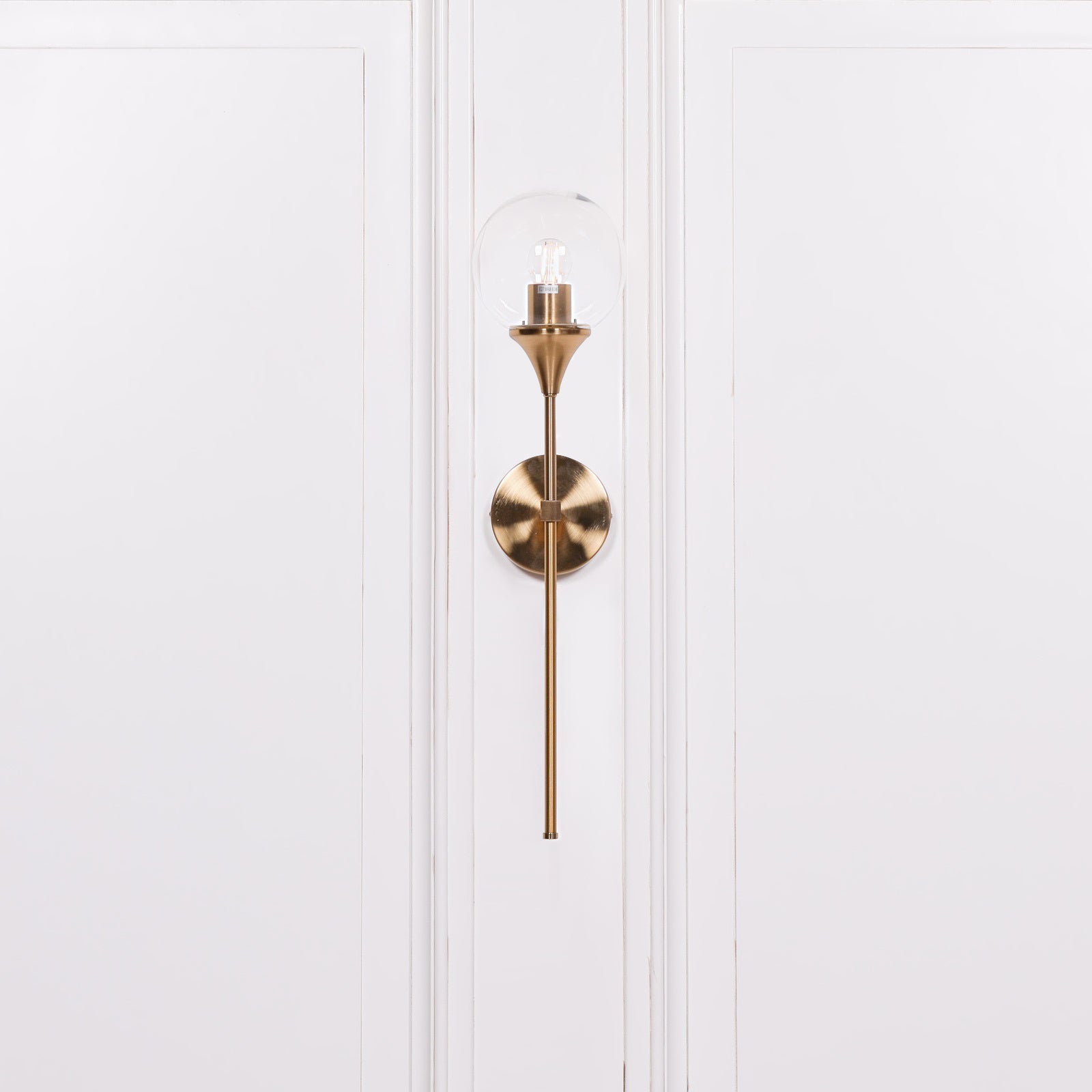 Gold Satin Deco Glass Ball Wall Light